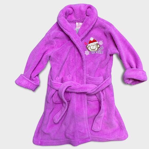Sweet n Sassy Purple Bathrobe 2T Holiday Monkey - Picture 1 of 6